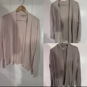 LOFT Women's Soft Pink and Gray Cardigan Set